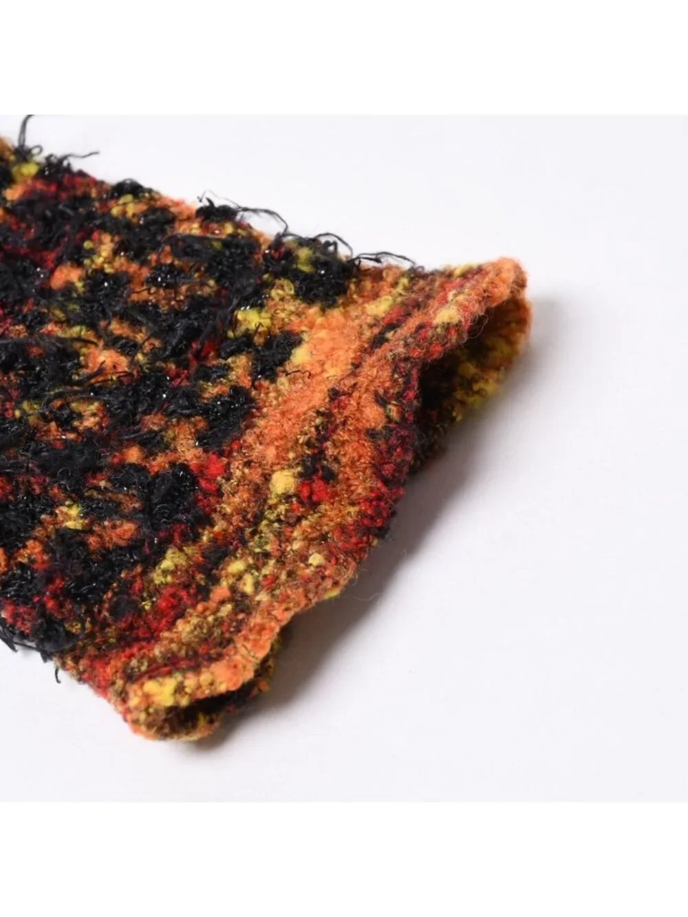 Chanel V-neck Knit Sweater CC Logo Multicolor Wool
